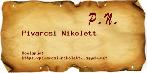 Pivarcsi Nikolett névjegykártya